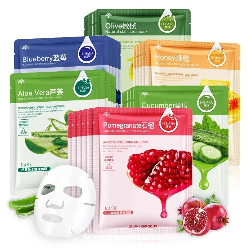 30 Pcs Natural Plant Facial Masks