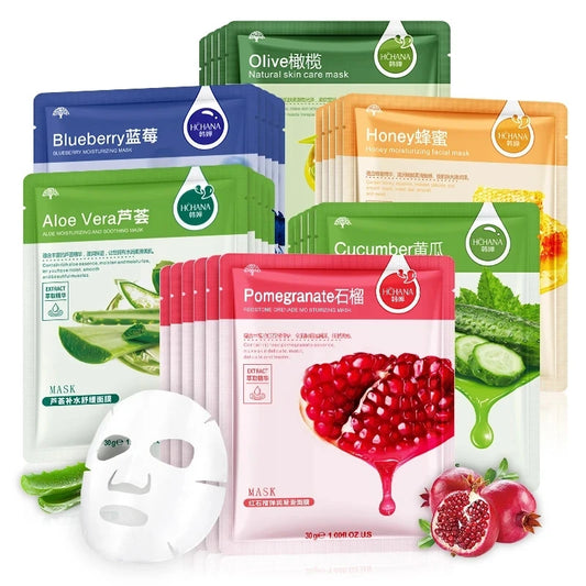 30 Pcs Natural Plant Facial Masks